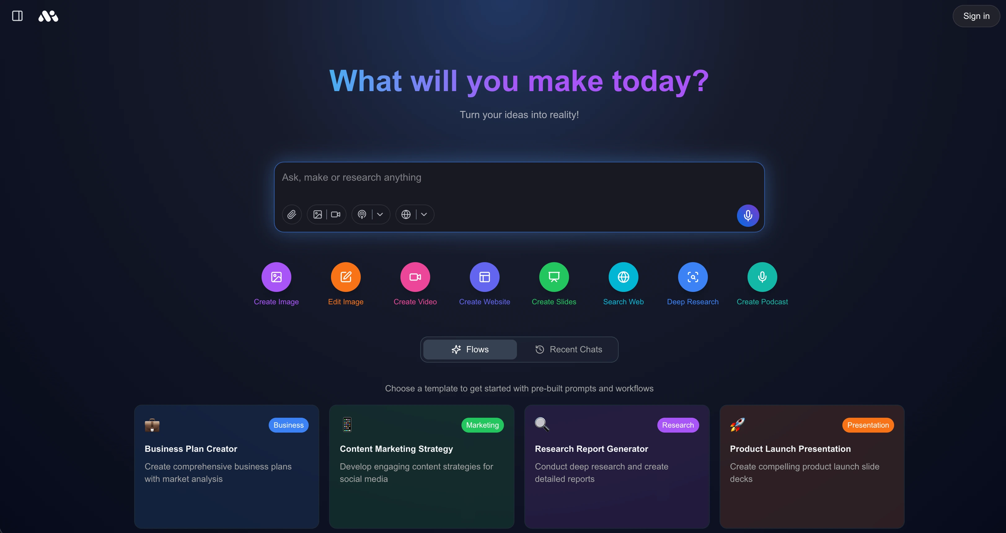 Dashboard for Creative AI Intelligence